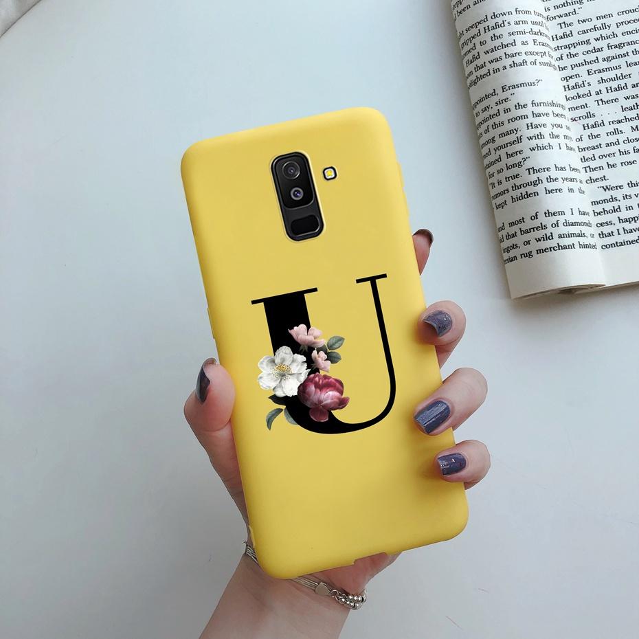 Для чехла на телефон Samsung Galaxy A6 2018 A600 A600F для Samsung A6 a 6 plus 2018 A605 A605F A6plus чехол Красивая обложка с 26 буквами