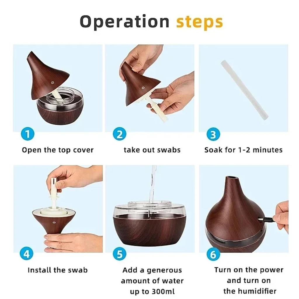 300ml Humidifier  Aromatherapy Diffuser Air Appliance Vaporizer Evaporator Environment Aromatizer  Humidifiers Room Difusor