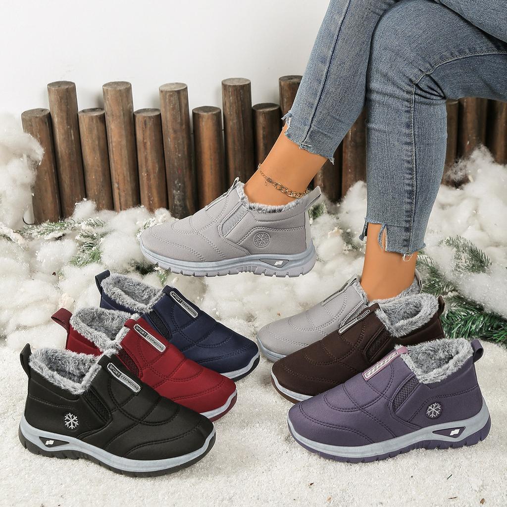 Winter Women's Snow Boots, Fleece and Thickened Warm Cotton Shoes, Anti-slip, Waterproof and Oil-proof, Comfortable Mom Shoes
