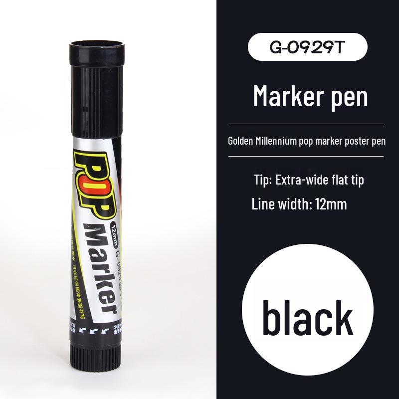 Jin Wannian 12mm Wide Tip Marker Set, 12 Colors for Posters & Advertising