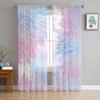 Light Pink Grey White Dahlia Texture Tulle Curtains for Living Room Kitchen Bedroom Sheer Tulle for Cafe Hotel Modern Home Decor