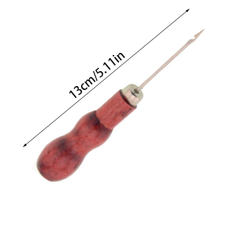 Конус для ремонта обуви Конус с круглым отверстием Ручная дрель для вязания крючком Деревянная ручка Конус для пробивания кожи