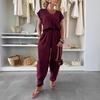 2025 Summer Women's Linen Ice Silk Casual Fashion Set
