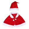 Christmas Shawl Cloak Cape with Hat Winter Gift Santa Red for Role Play Stage Performance