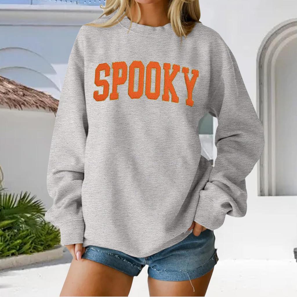 Women's Round Neck Printed Tops Cotton Casual Fashion Long Sleeve Pullover Top Blouse