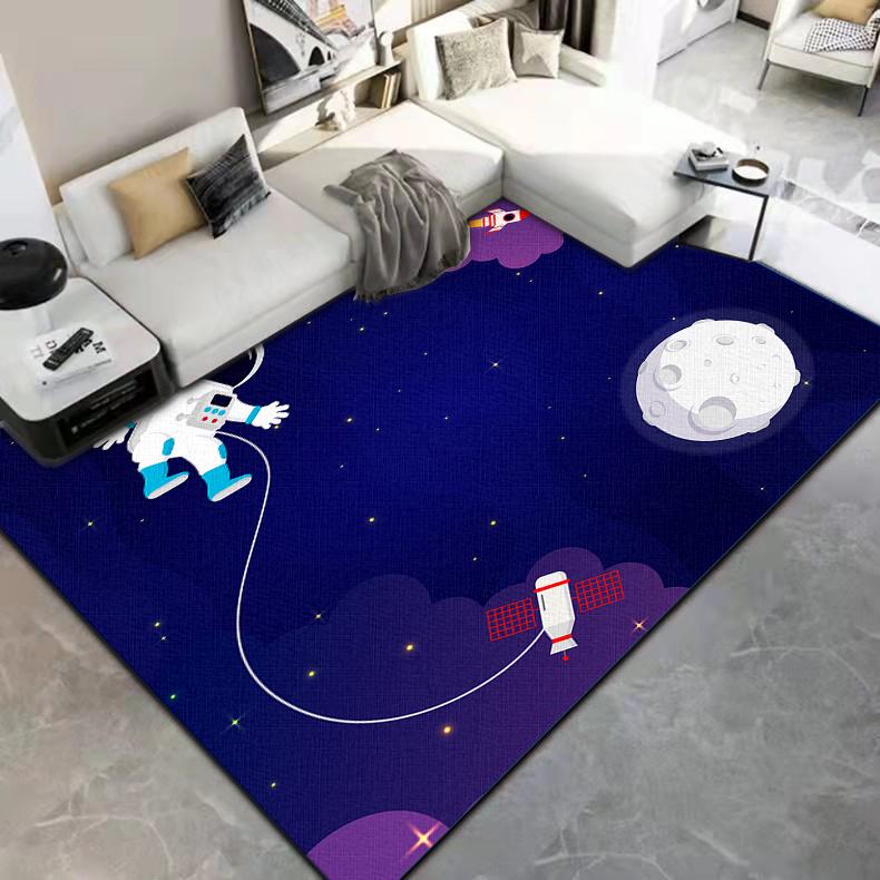 Cartoon Astronaut Carpet Camping Cushion Floor Mat Living Room Game Area Rug Floor Mat Children's Room Play Aera Mat Kawaii Rug