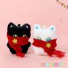 Милая Плюшевая Черная Кошка Большие Глаза Кукла Игрушка Брелок Подвеска для Сумки Брелок для Ключей Автомобиля Аксессуары Для Женщин Подарок Пара ornaments