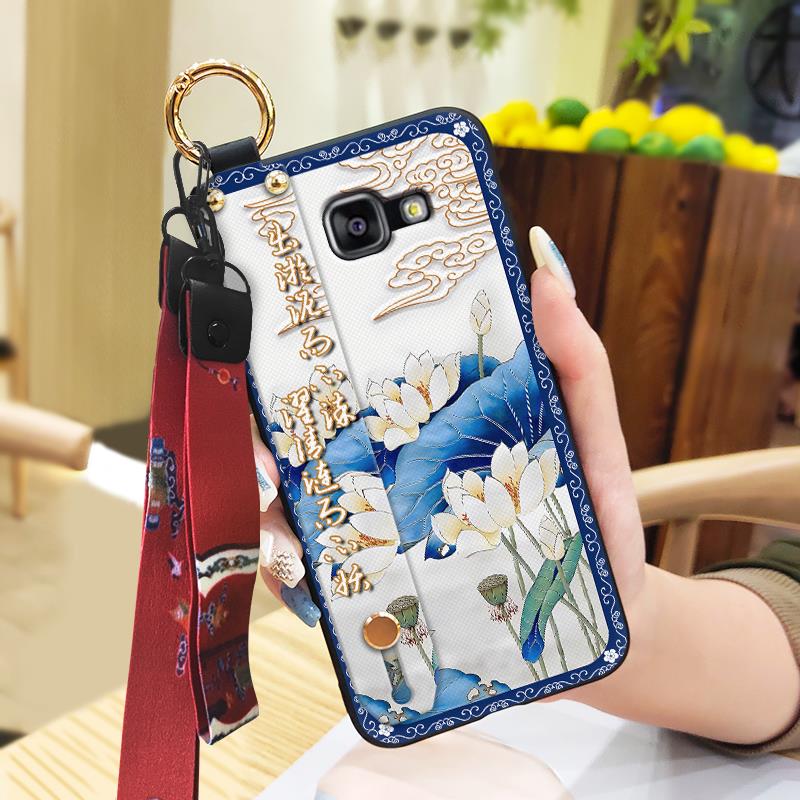 Wristband Silicone Phone Case For Samsung Galaxy A510/A5 2016/SM-A510F Anti-knock Protective Lanyard Shockproof Ring