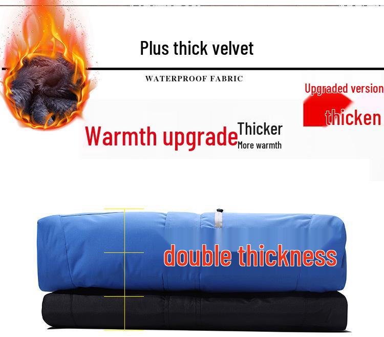 Мужская и женская уличная водонепроницаемая дышащая ветровка - Осень/Зима Плюс бархат и толстая куртка для альпинизма