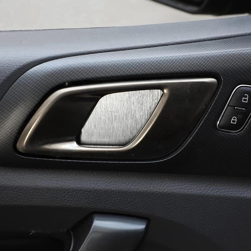 4 Pcs/Set Aluminum Alloy Car Inner Door Bowl Protector Covers Stickers Fit For Ford Ranger 2015- Auto Interior