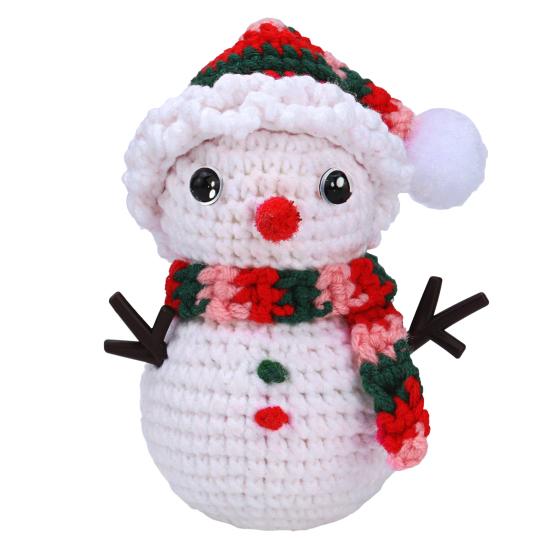 Рождественский набор для вязания крючком. Дизайн снеговика с простыми инструкциями. Улучшите навыки рук. Избавьтесь от скуки. Рождественский набор для вязания снеговика крючком.