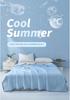 Прохладное шелковое летнее одеяло: Готов к использованию с кондиционером, Ледяной шелк, Машинная стирка, Однотонный плед