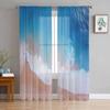 Ocean Beach Summer Vacation Tulle Window Curtains for Bedroom Luxury Home Decor Drapes In Living Room Chiffon Panels
