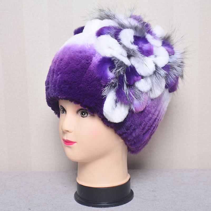 Новая роскошная женская меховая шапка на зиму, ручная работа, шапка из натурального меха кролика рекс, лисы, пушистый женский меховой головной убор, брендовые теплые шапки, шапка