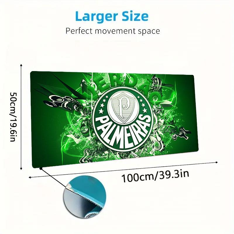 Palmeiras FC Mouse Pad, Large Gaming Desk Mat, Non-slip XXL Mousepad for Laptop & Tablet, Mini PC Playmat with Stitched Edges
