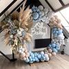 140 Pcs DIY Balloons Kit for Party Decoration - Matte Grey, Macaron Blue and Double Apricot