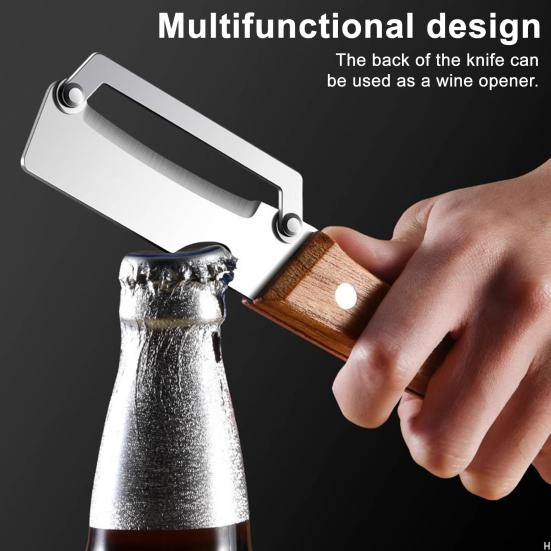 Multi-Peeler with Stainless Steel Blade & Wood Handle Bottle Opener Efficient Vegetable Fruit Peeler