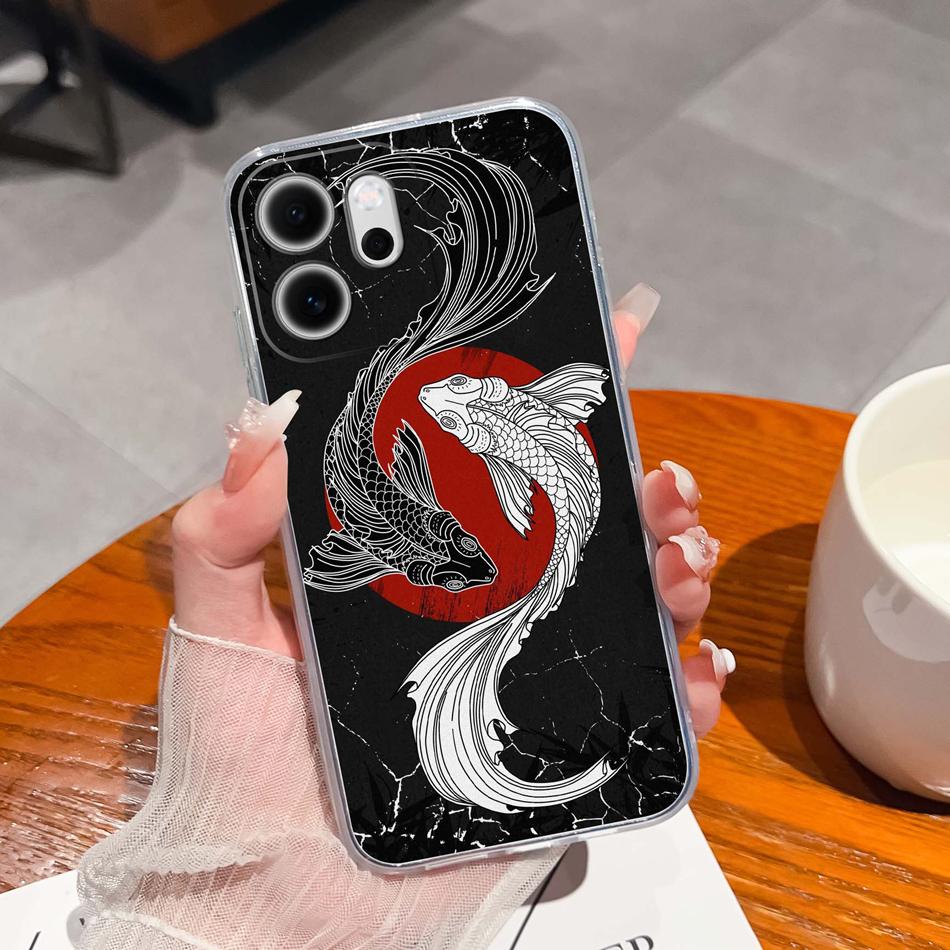 Чехол для телефона Oppo Reno 14F 5G Стильные узоры для отдыха Мягкий силикон ТПУ Прозрачная легкая крышка Для Oppo Reno14 F Чехол