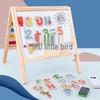 Magnetic Wooden Easel Blackboard for Kids - Folding Art & Writing Board