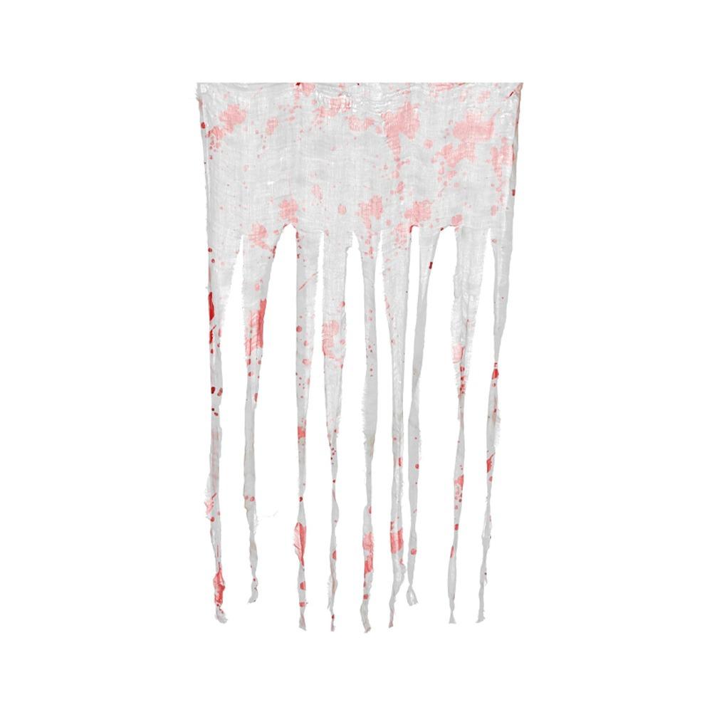 Irregular Frayed Torn Strip Scary Bloody Curtain Blood Splatter Gauze Door Hanging Ghost Festival