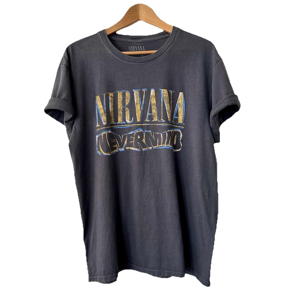 Nirvana Nevermind 30th Anniversary T-shirt 100% Cotton Grey Mens Unisex Size L