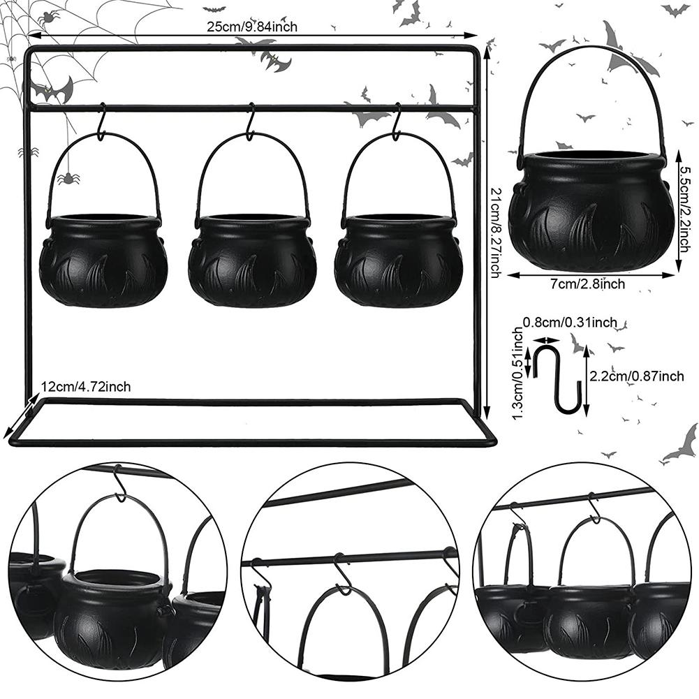 3/6/9Pcs Halloween Candy Bucket Multi-function Trick Or Treat Candy Bucket Witches Decorative Pot for Party Decoration