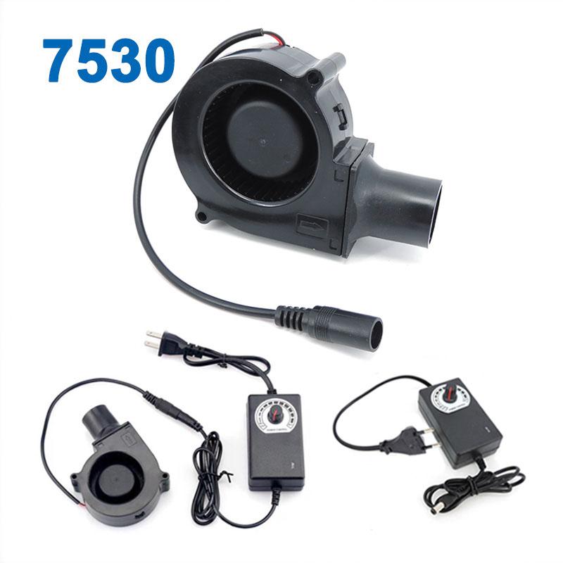 12 В 7 см 7530 DC Power Variable Speed Controller Air Blower Cooler Fan 75 мм Для Кемпинга Кулинария/Барбекю/Дрова/Отходы