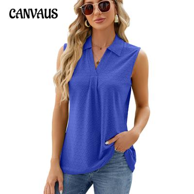 Летний женский жилет с лацканами, однотонная свободная повседневная футболка без рукавов, майка
