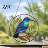 Decorative Bird Ornament for Window Colorful Hummingbird Wall Hanging Decoration, Stained Acrylic Suncatcher Decor Decor, Pendant with Rope