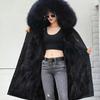 Pai Overcome Women's Fur One-piece Liner Detachable Winter Jacket Plus Velvet Thickening Anti-season Imitation Fur Coat