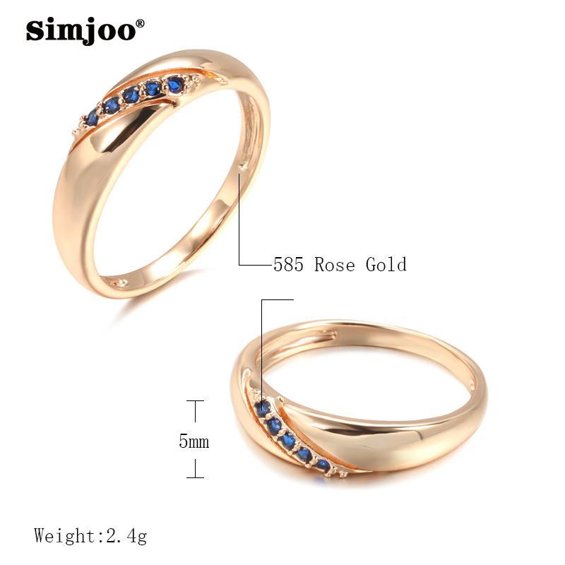 SIMJOO Стильное кольцо с цирконом, простой дизайн, сапфировое кольцо