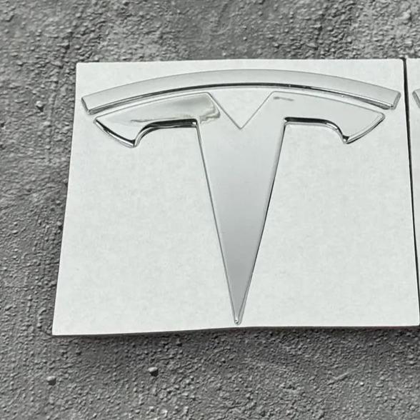 EPYFH1 Front Bumper or Rear Trunk Logo for Tesla Replacement Kit Model 3/Y - Metal Blackened Logo Emblem Car Exterior Decoration Parts