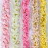 180cm Artificial Sakura Flowers Garland Cherry Blossom Vines Wedding Arch Garden Decor Fake Flower for Party Home Wall Decor 4PC