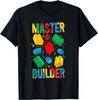 Master Builder Kids Building Blocks Brick Toy Master Builder T-Shirt Graphic T Shirts Men Clothing Tops Tees Camisetas