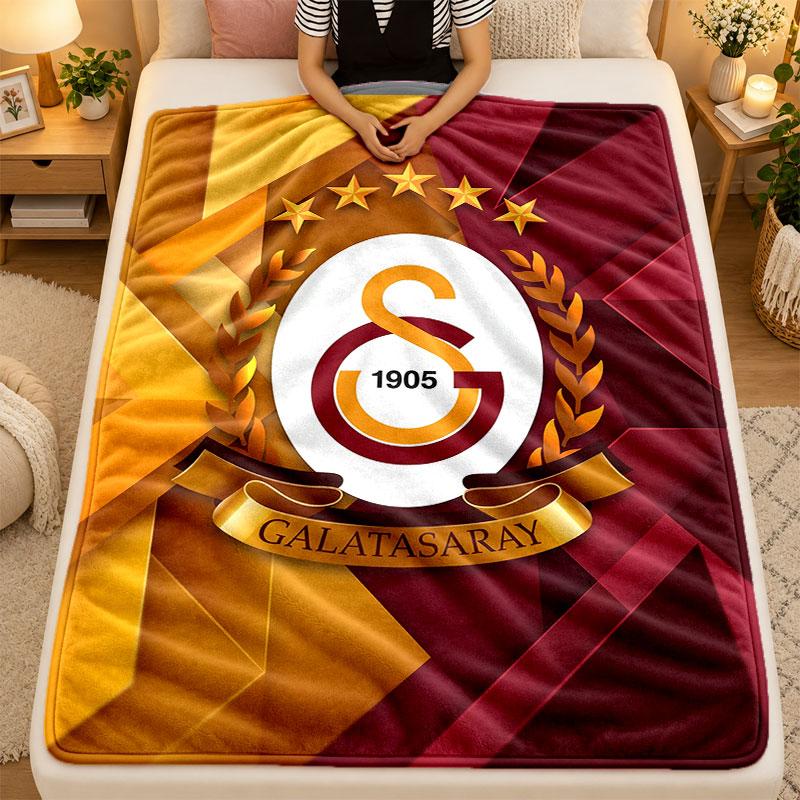 Flannel BlanketGalatasaray FC Warm Soft Throw Blanket for Indoor Sofa Bed Living Room Use