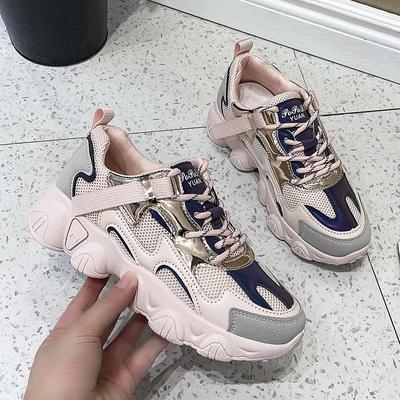 Массивные женские кроссовки 2024 года, женские модные кроссовки на шнуровке, на платформе Basket Dad, дышащие сетчатые кроссовки для женщин Zapatillas