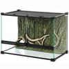 Reptile Glass Terrarium With Stone Background Front Ventilation Escape Proof Knob Lock 50 X 30 X 35 Cm Black
