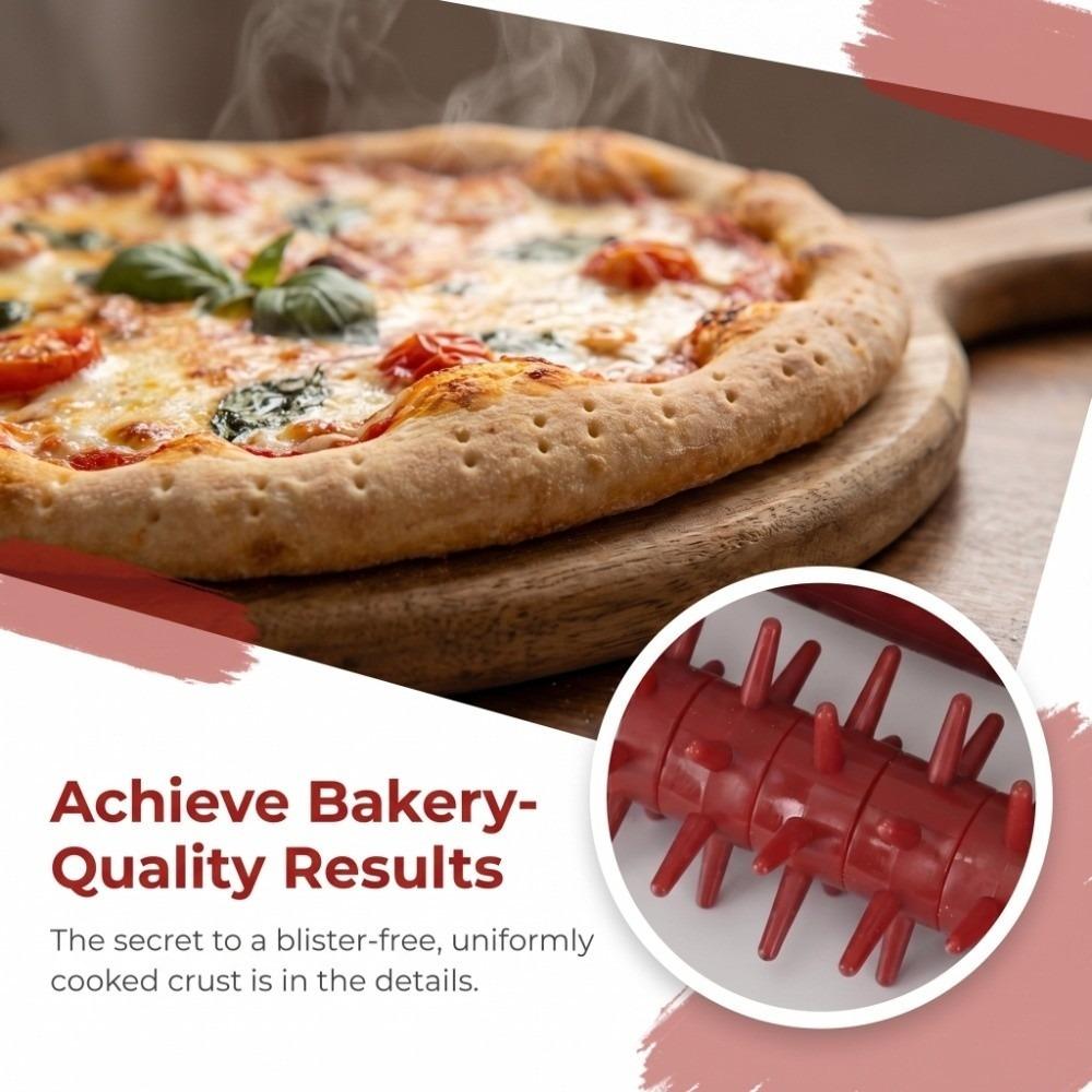 PP Dough Docker Roller Handheld Pizza Roller Spikes Dough Pricker Roller Home Kitchen Bakery