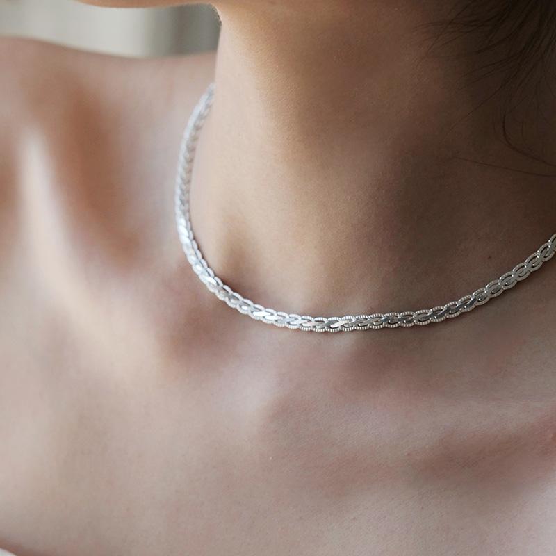 New S925 Sterling Silver Luxury Chain For Men Womens Fashion Minimalist Choker Necklaces Charm Shinning Classical Party Gift
