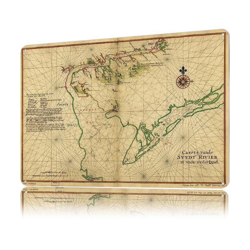 Delaware Bay Map () Tinplate Poster Customized Wall Art Retro Vintage Metal Signs for Fans Bedroom Decoration Gaming House