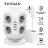 Tessan Tower Multi Power Strip Vertical EU Plug 8 Sockets with 4 USB Ports Surge Protector Overload Protection 2m Extension Cord