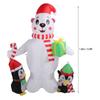 5.9 футов надувное рождественское украшение Пингвин медведь с красочным светом милый надувной декор для двора