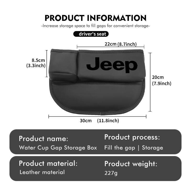 For Jeep Car Seat Gap Storage Box Pocket Wallet Key Cup Phone Holder Cherokee Wrangler JK Gladiator Compass Renegade Patriot AMZ1