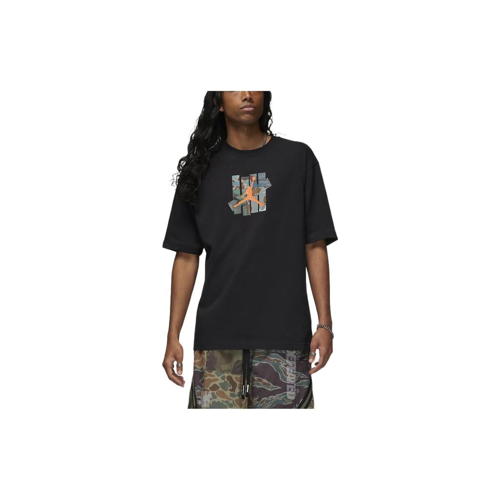 Jordan Brand×UNDEFEATED Logo & Letter Print Crew Neck T-Shirt Men Tops Black DX4305-010