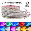 IP68 Waterproof LED Strip Lights 24V 2835 120Leds/m Warm Natural White Red Green Blue Flexible Lus Led Tape Underwater Decor