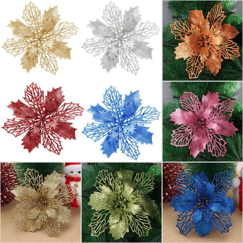 New Year Decor Christmas Flowers Fake Flowers Home Xmas Ornaments Christmas Tree Decorations