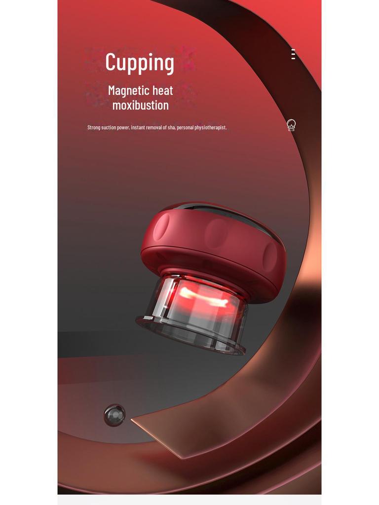Smart Electric Cupping & Scraping Device with Wireless Charging & Heat Therapy