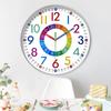 Simple Early Education Wall Clock Creative Room Kid Boy Girl Mute Quartz Colorful Home Decor