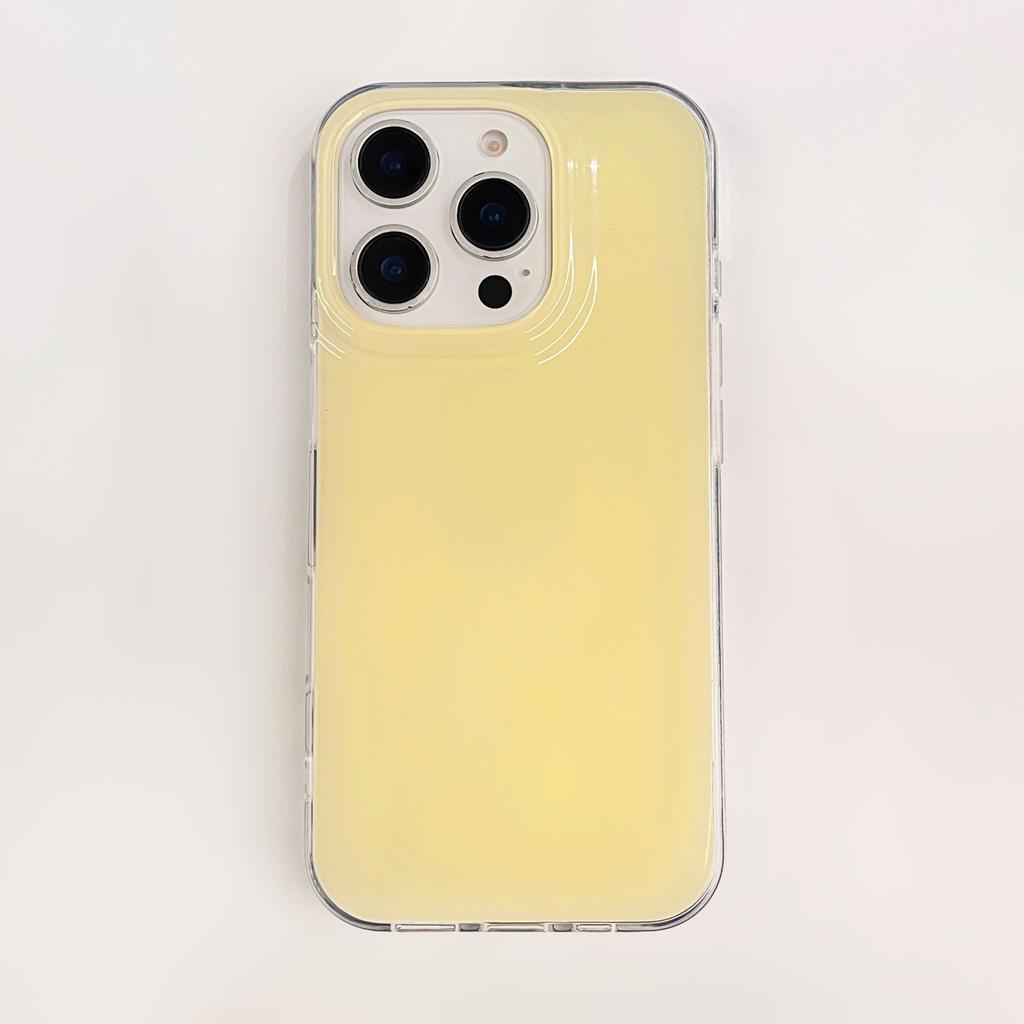 Двухслойный чехол-желе для iPhone16 летний конфетный цвет Apple 15promax простой однотонный защита