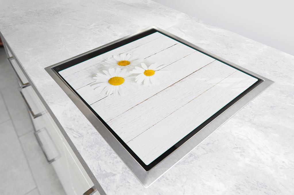 Glass stovetop protector 50x52 Flower